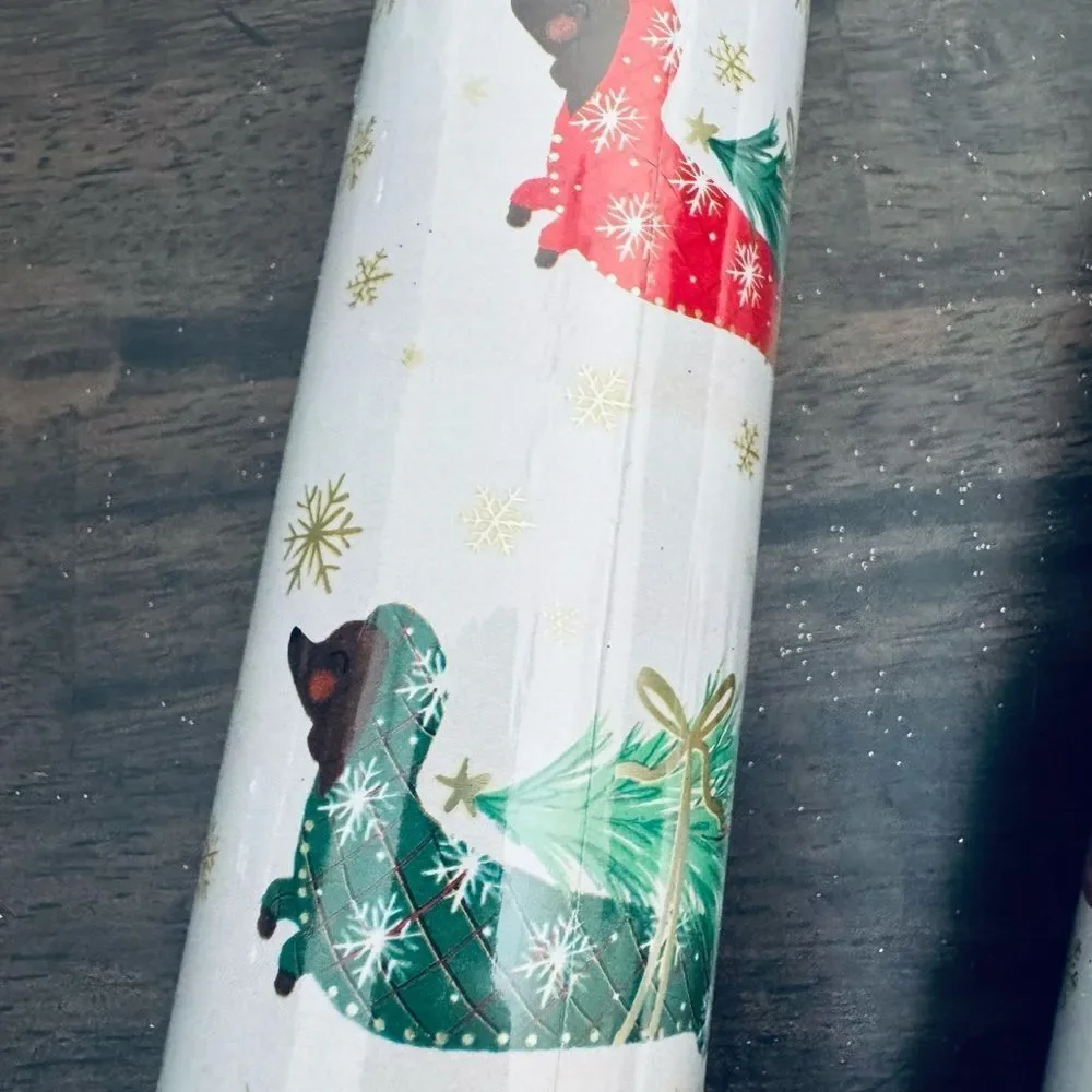 Dachshund Sweater Dog Print Holiday Gift Wrap Wrapping Paper Roll